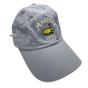 Masters 2023 Dated Hat Embroidered Light Blue Adjustable Baseball Cap Cotton
